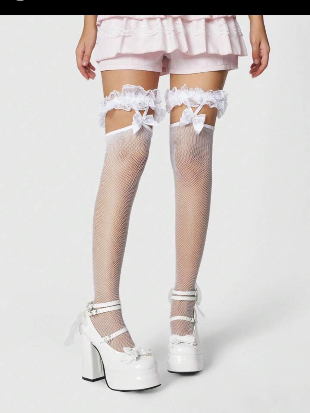 New ROMWE SHEIN White Patent Leather Cutecore Cosplay Anime Fetish Heels Shoes 8